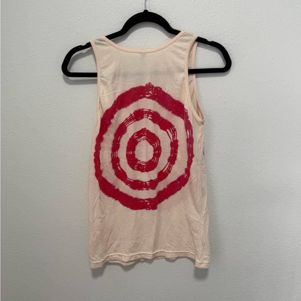 American Apparel Cream Tank Top with Red Bullseye Design Size Small - Picture 4 of 4